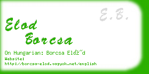 elod borcsa business card